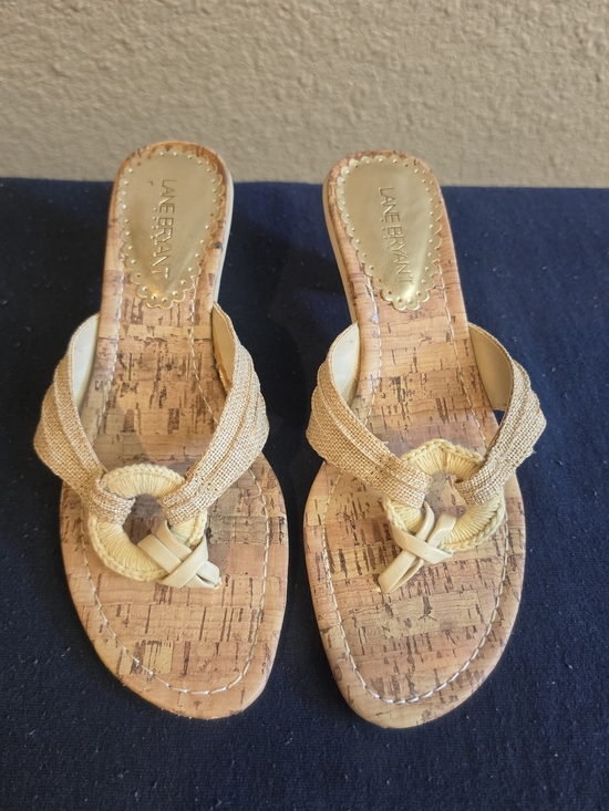 Lane Bryant Shoes - Lane Bryant Beige Cork Slide Sandals